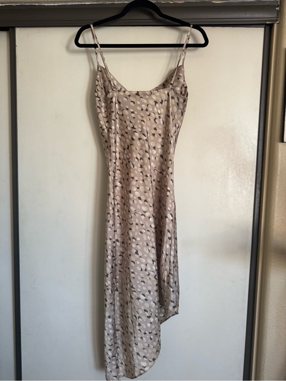 Forever 21 Beige Dot-Print Cowl Midi Slip Dress - Picture 2 of 6